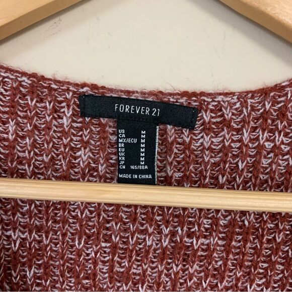 Forever 21 Sweater Womens Medium Oversized V Neck Marbled Soft Cozy Knit Slouchy - Picture 4 of 7